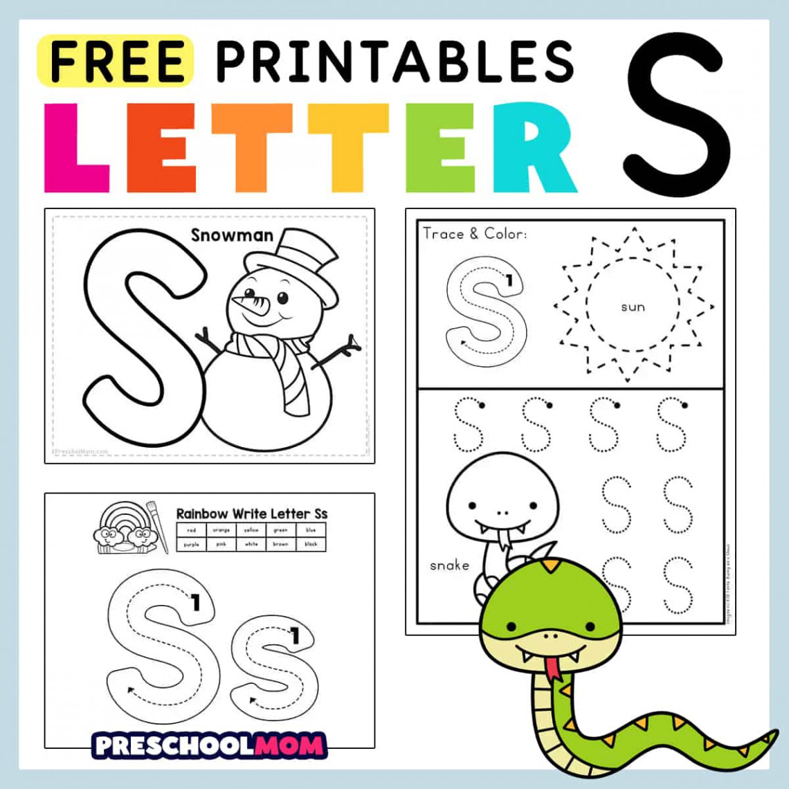 Letter S Preschool Printables - Preschool Mom