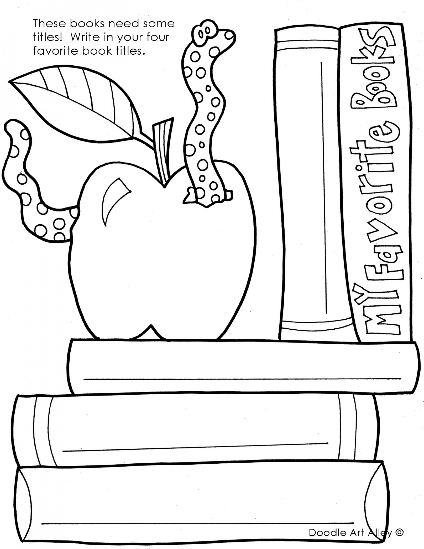 Library Coloring Pages - Classroom Doodles