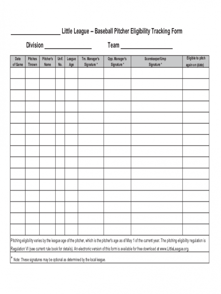 Little League Pitch Count Sheet Pdf - Fill Online, Printable