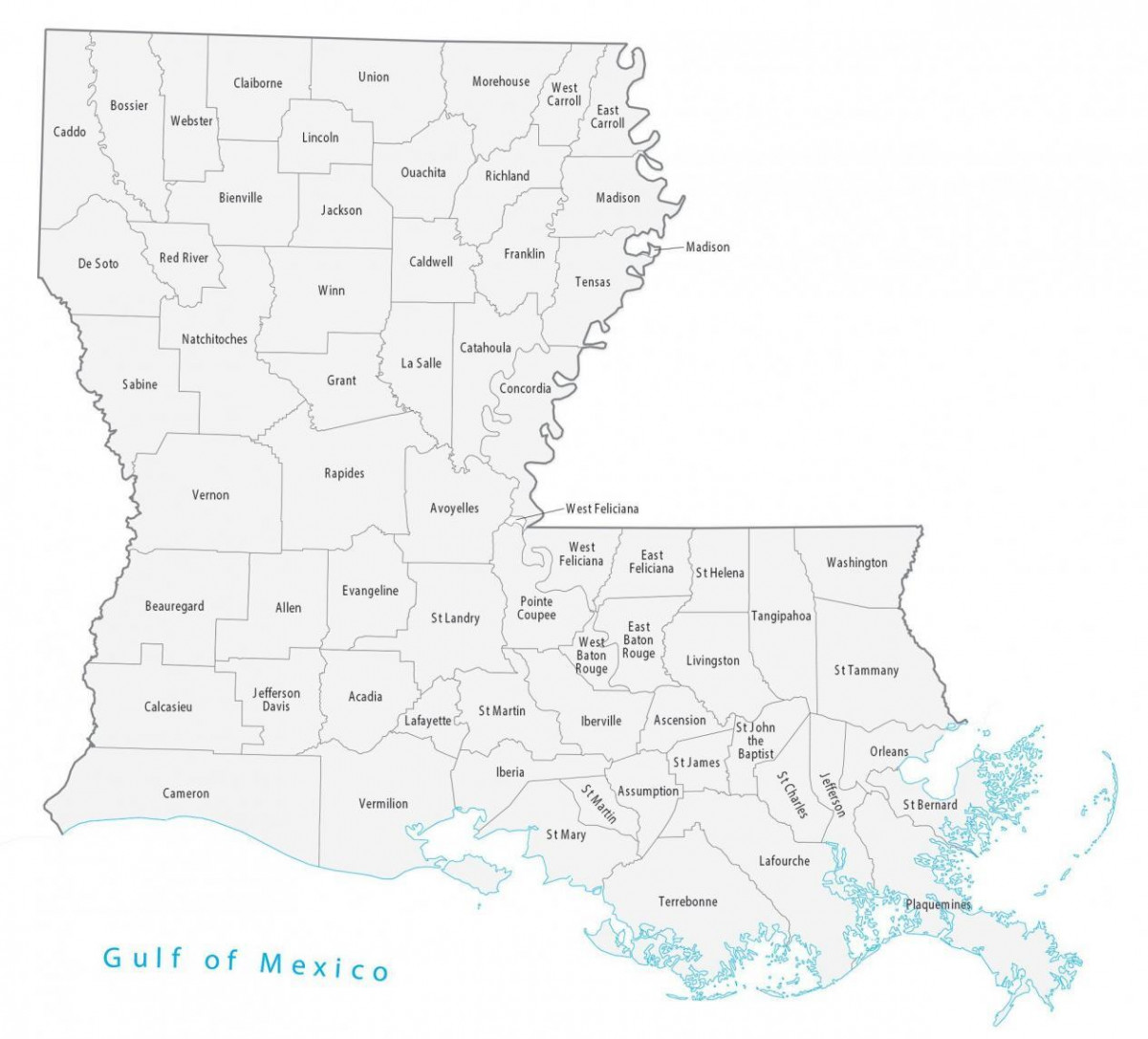 Louisiana Parish Map - GIS Geography