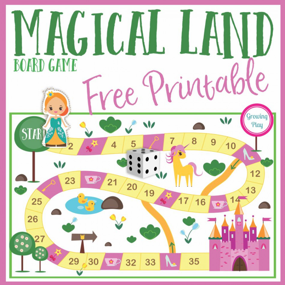 Magical Land Board Game FREE Printable - Growing Play