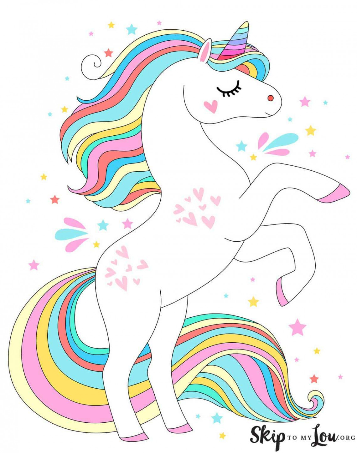 Magical Unicorn Coloring Pages Print for Free  Skip To My Lou