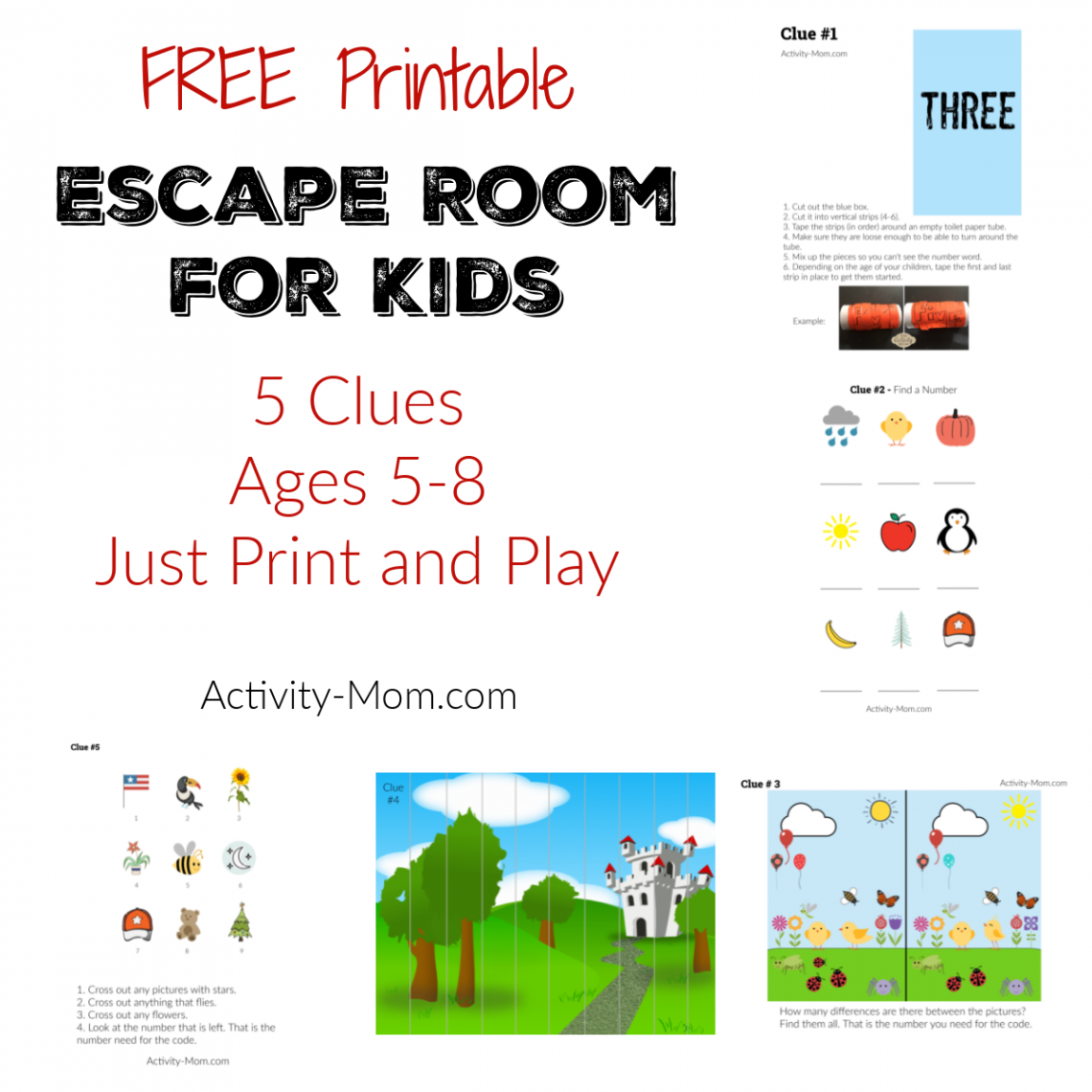 Make Your Own Escape Room Challenge for Kids (FREE Printable