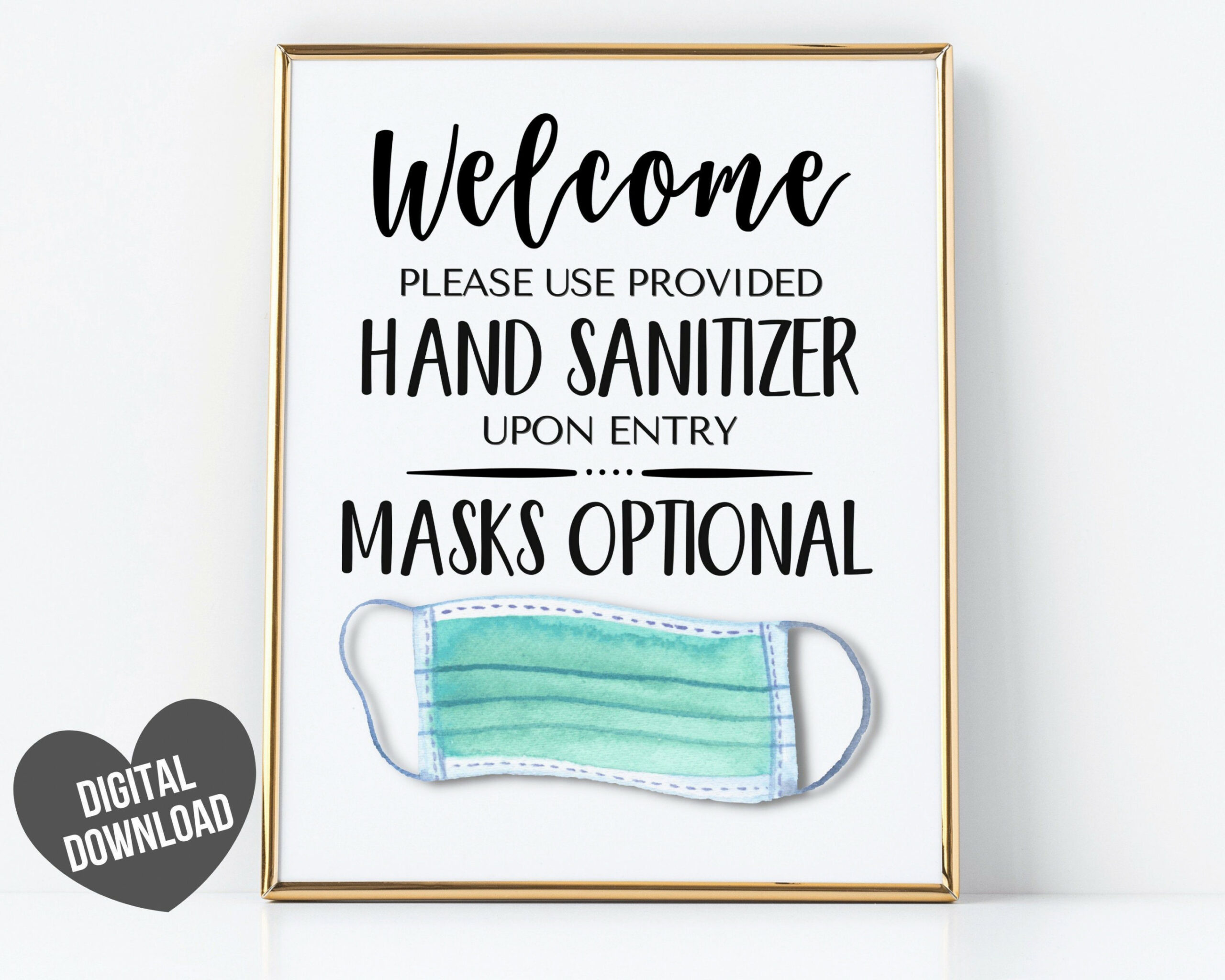 Mask Optional Sign Face Mask Sign PRINTABLE Face Masks - Etsy