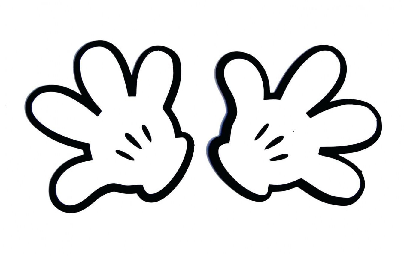 mickey mouse hand template printable  Manos de mickey, Guante de