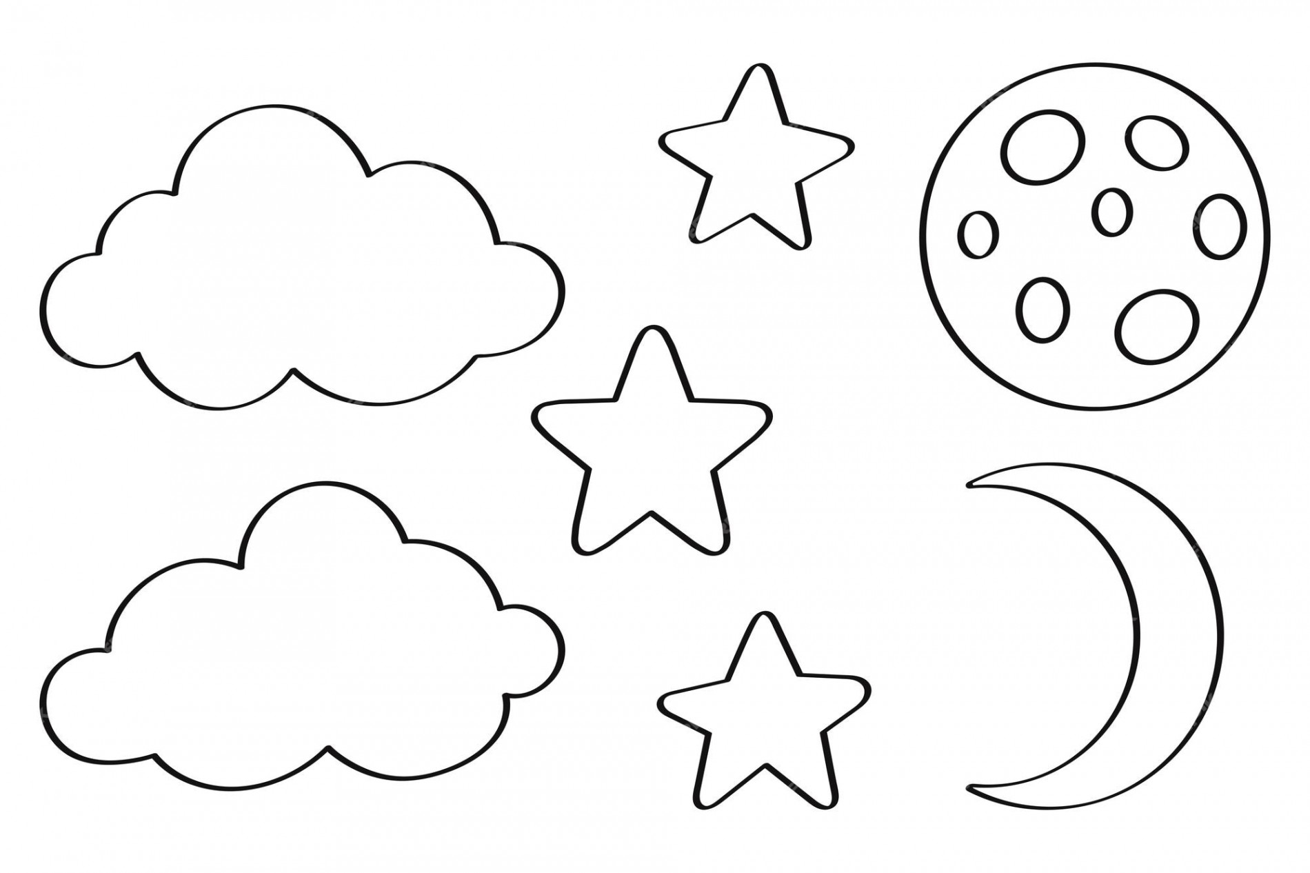 Moon stars outline Vectors & Illustrations for Free Download  Freepik