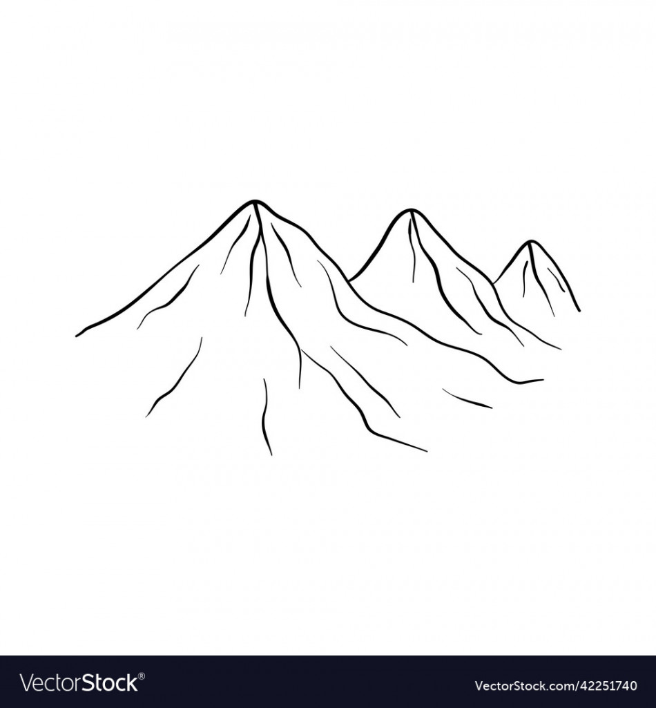 Mountain outline icon design template Royalty Free Vector