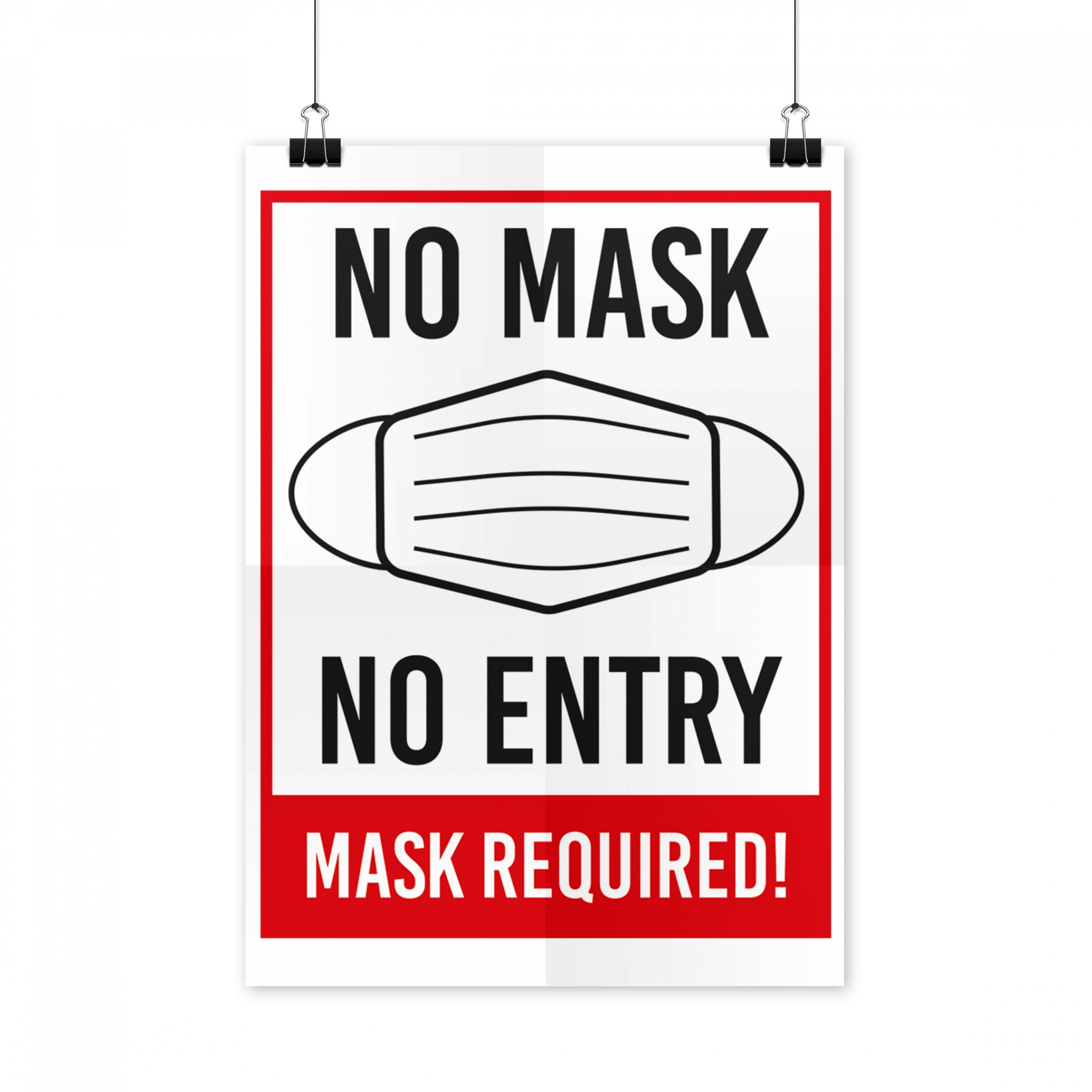 No Mask No Entry Sign Mask Required Poster