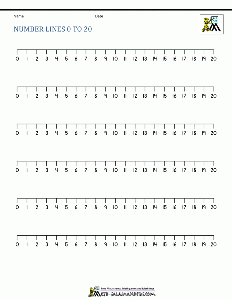 Number Line  to 2 Printables