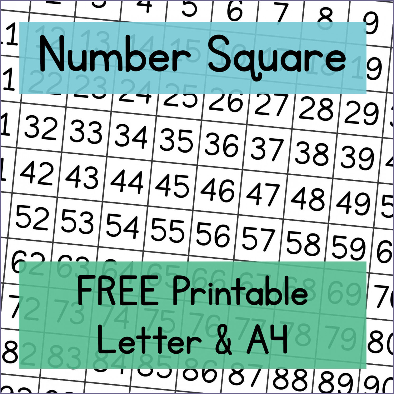 Number Square – Free Printable  Mama Geek