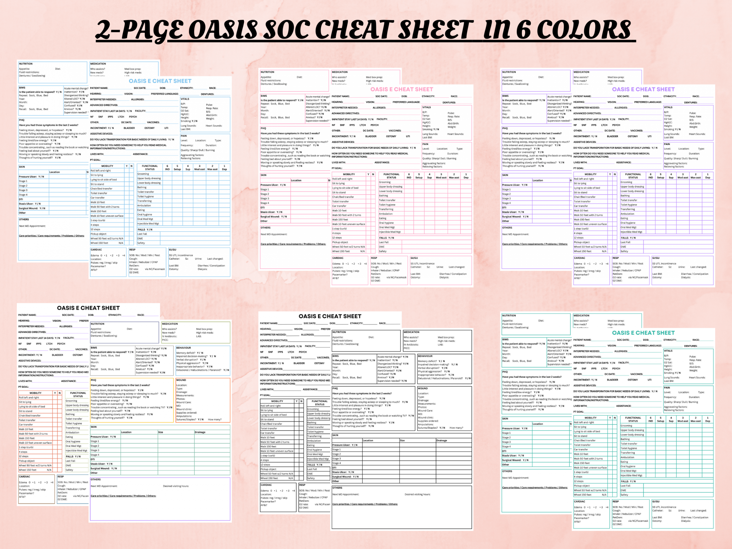 OASIS E Cheat Sheet Bundle - Study In Nursing