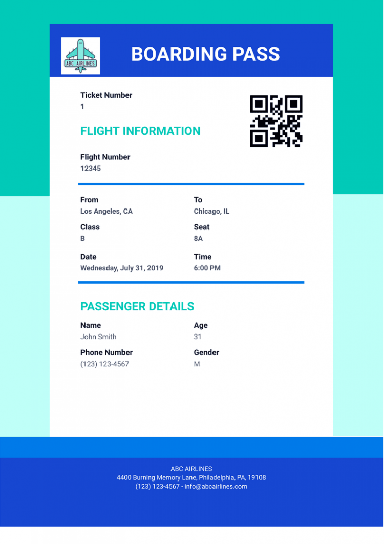 Plane Ticket Template - PDF Templates  Jotform