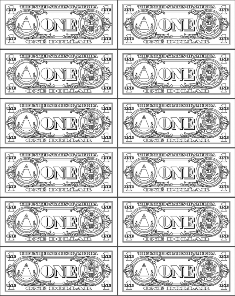 Play Dollar Bill Template  Printable play money, Money template