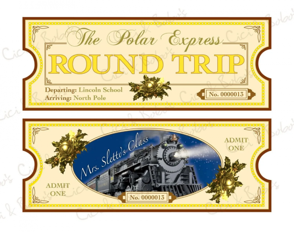 Polar Express Ticket Template Printable - BestTemplatess