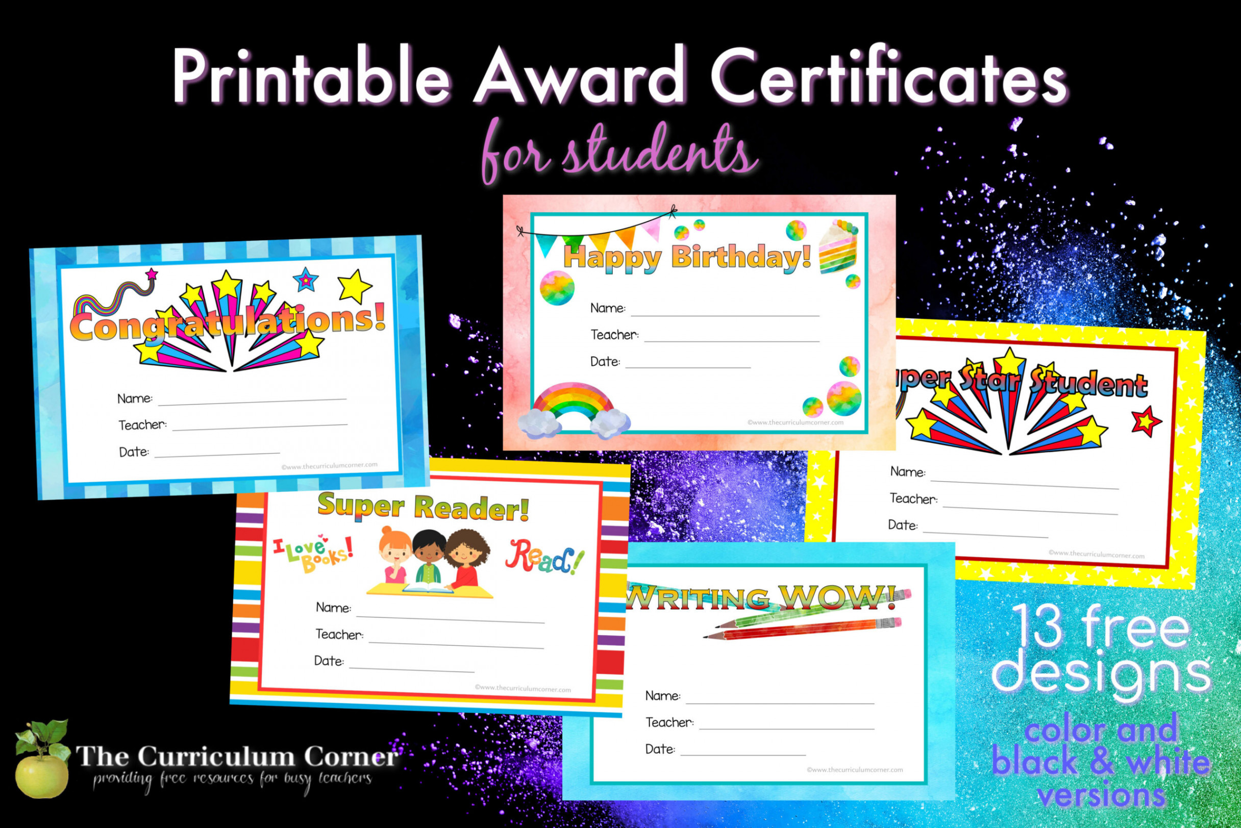 Printable Award Certificates - The Curriculum Corner