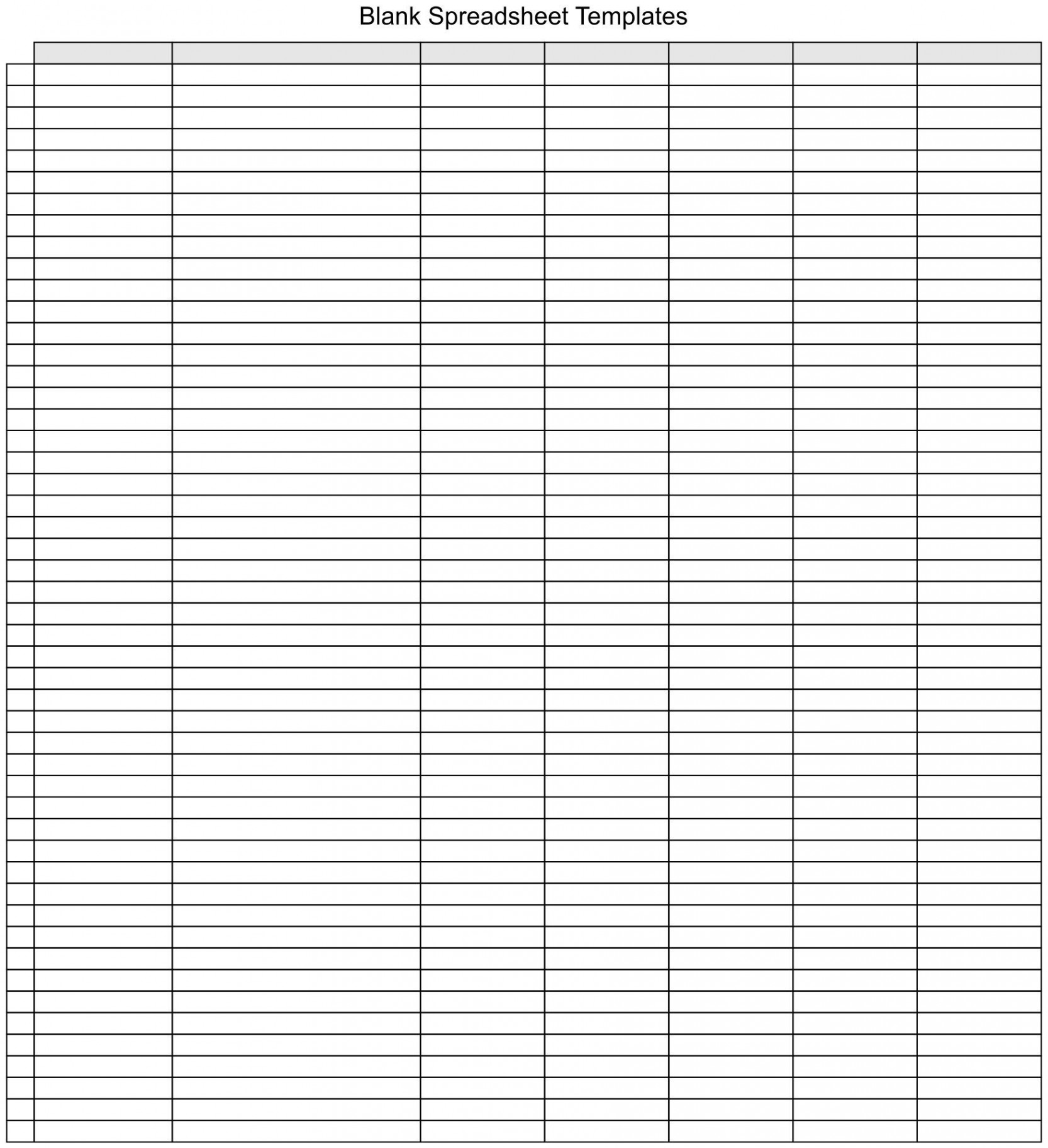 Printable Blank Spreadsheet Templates  Free spreadsheets, Excel