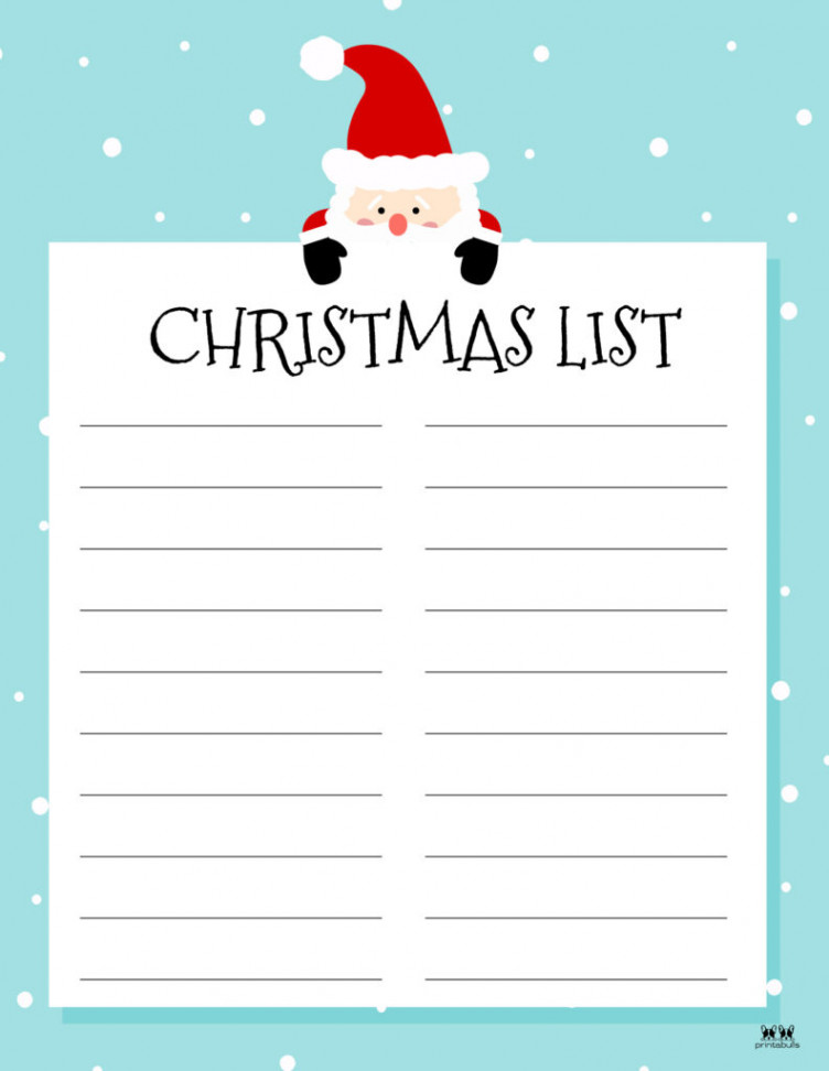 Printable Christmas Lists -  FREE Printables  Printabulls