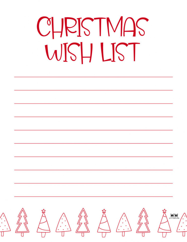 Printable Christmas Lists -  FREE Printables  Printabulls