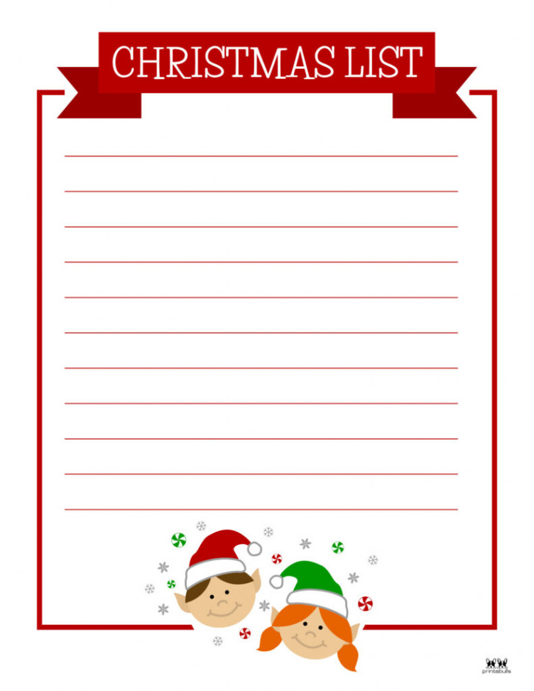 Printable Christmas Lists -  FREE Printables  Printabulls