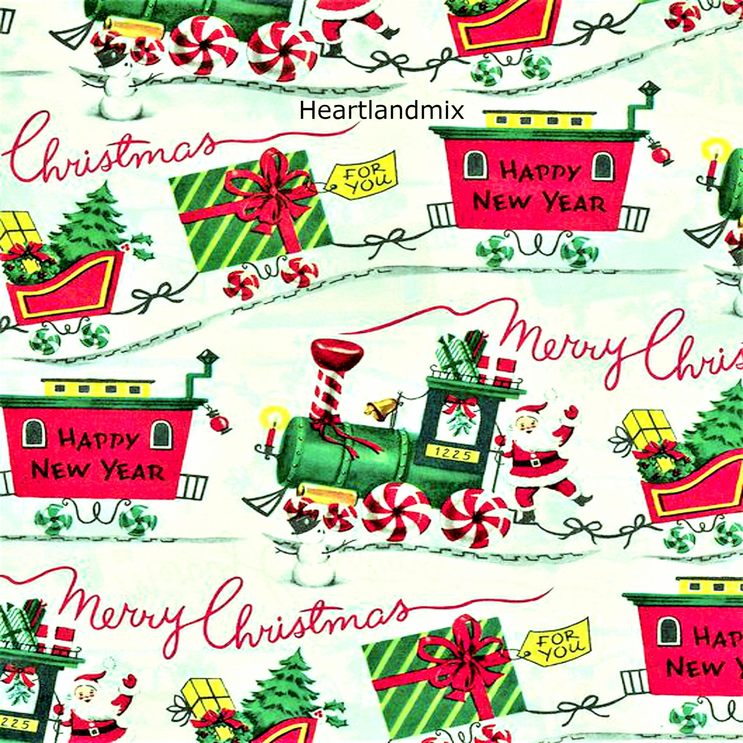 Printable Christmas Wrapping Paper Digital Download Train - Etsy