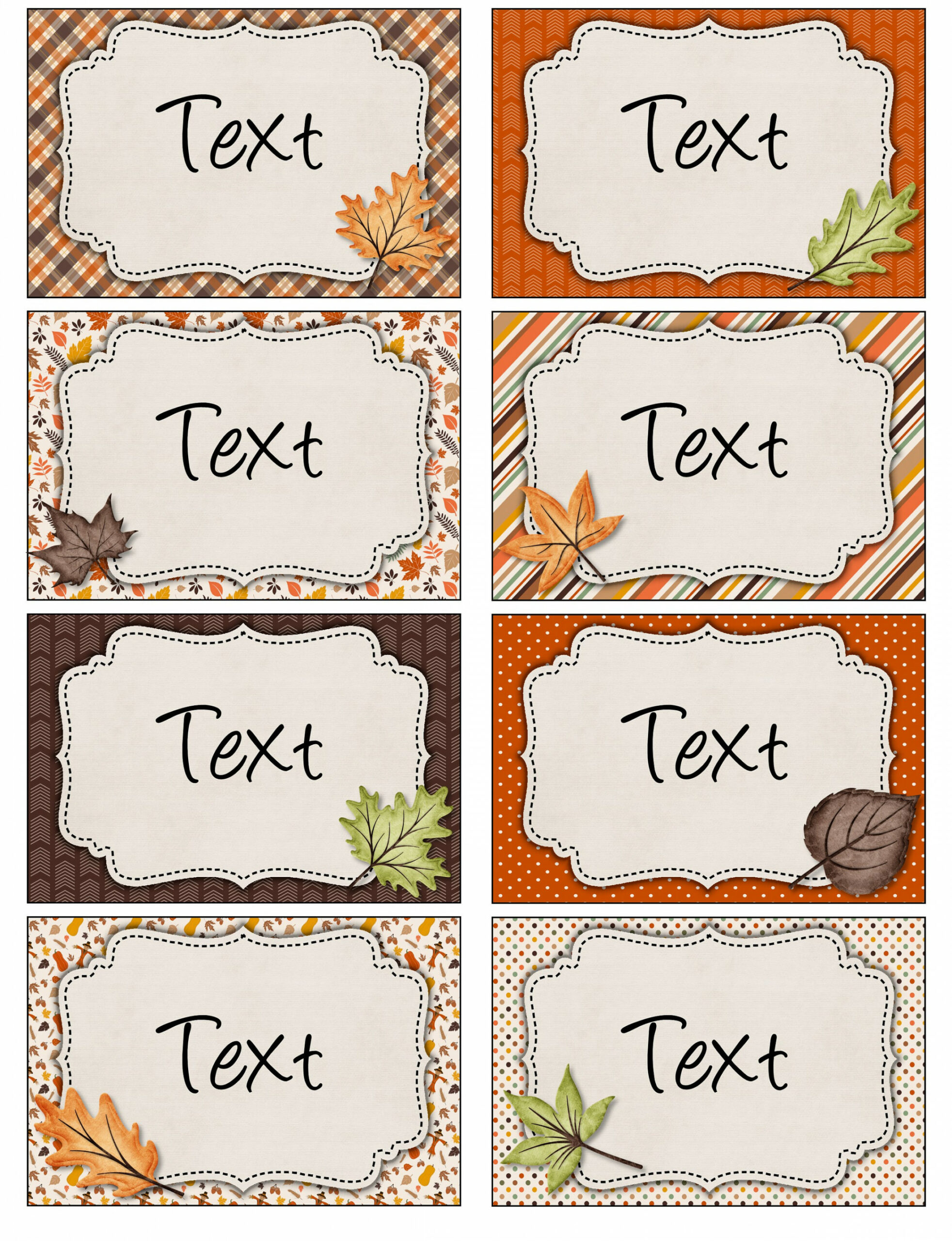 Printable Fall Leaves Tags Editable Name Badge Tags - Etsy Ireland