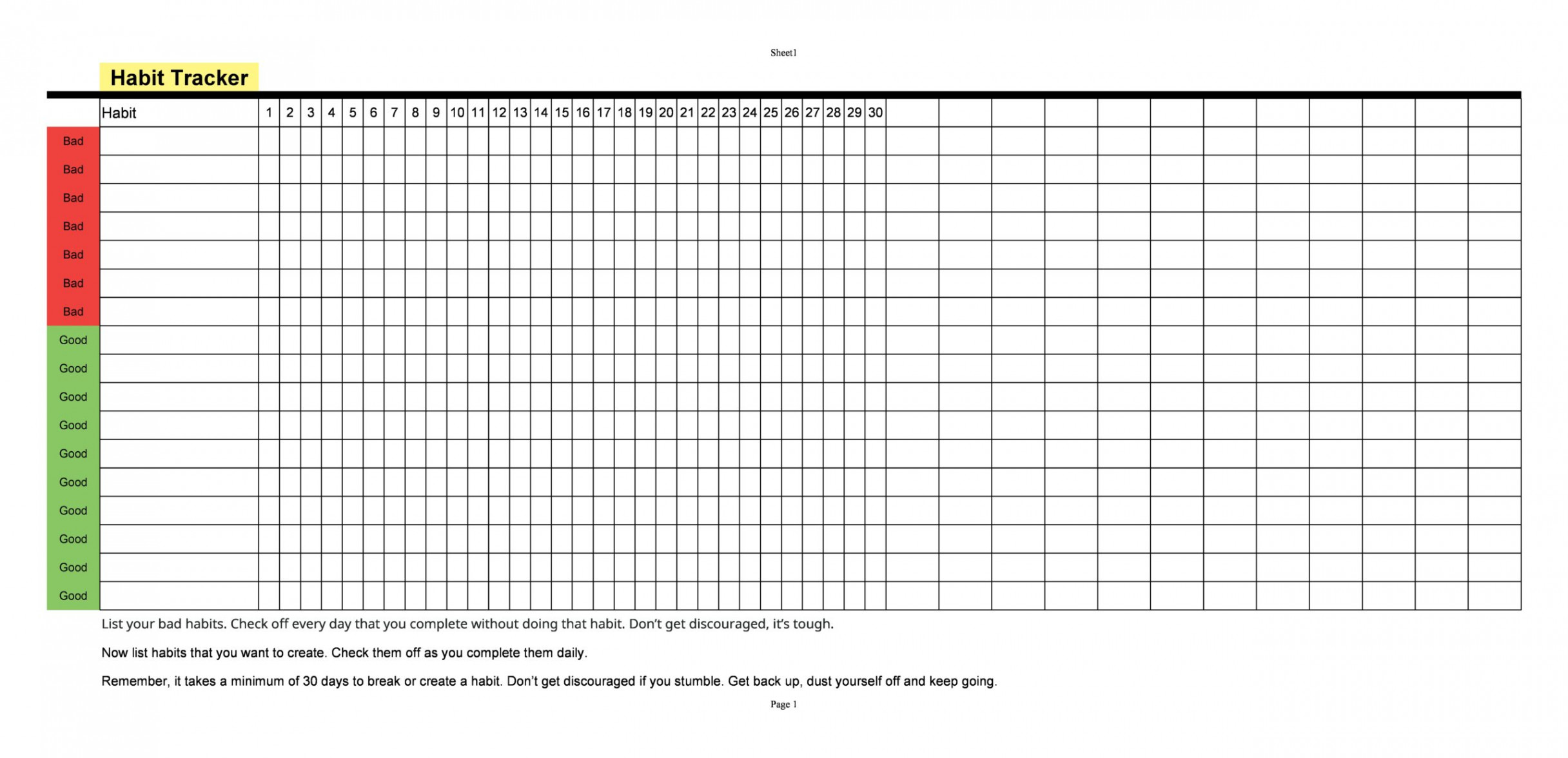 Printable Habit Tracker Templates (FREE) ᐅ TemplateLab