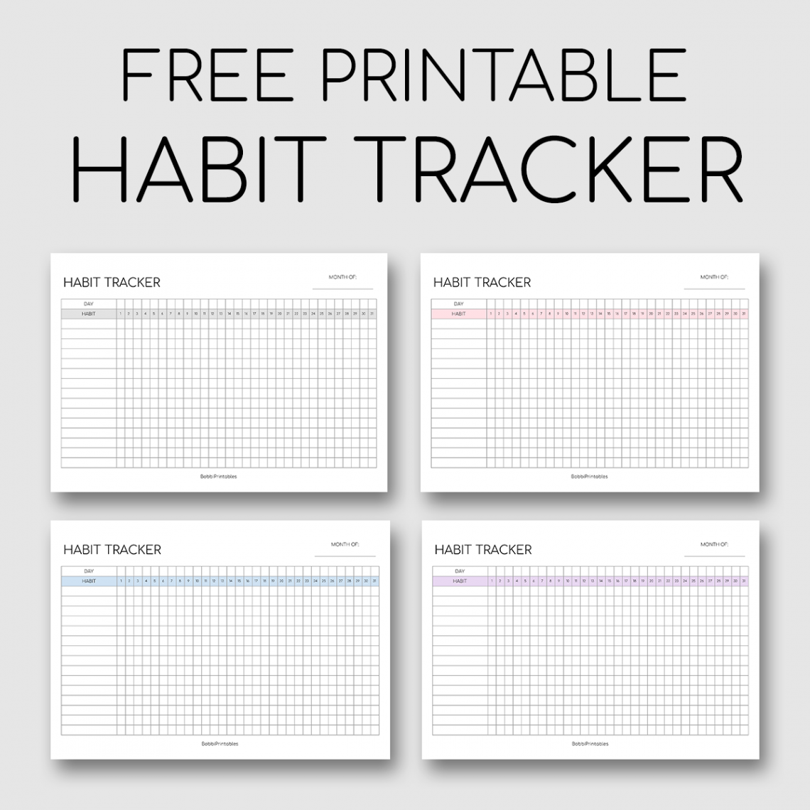 Printable Habit Tracker