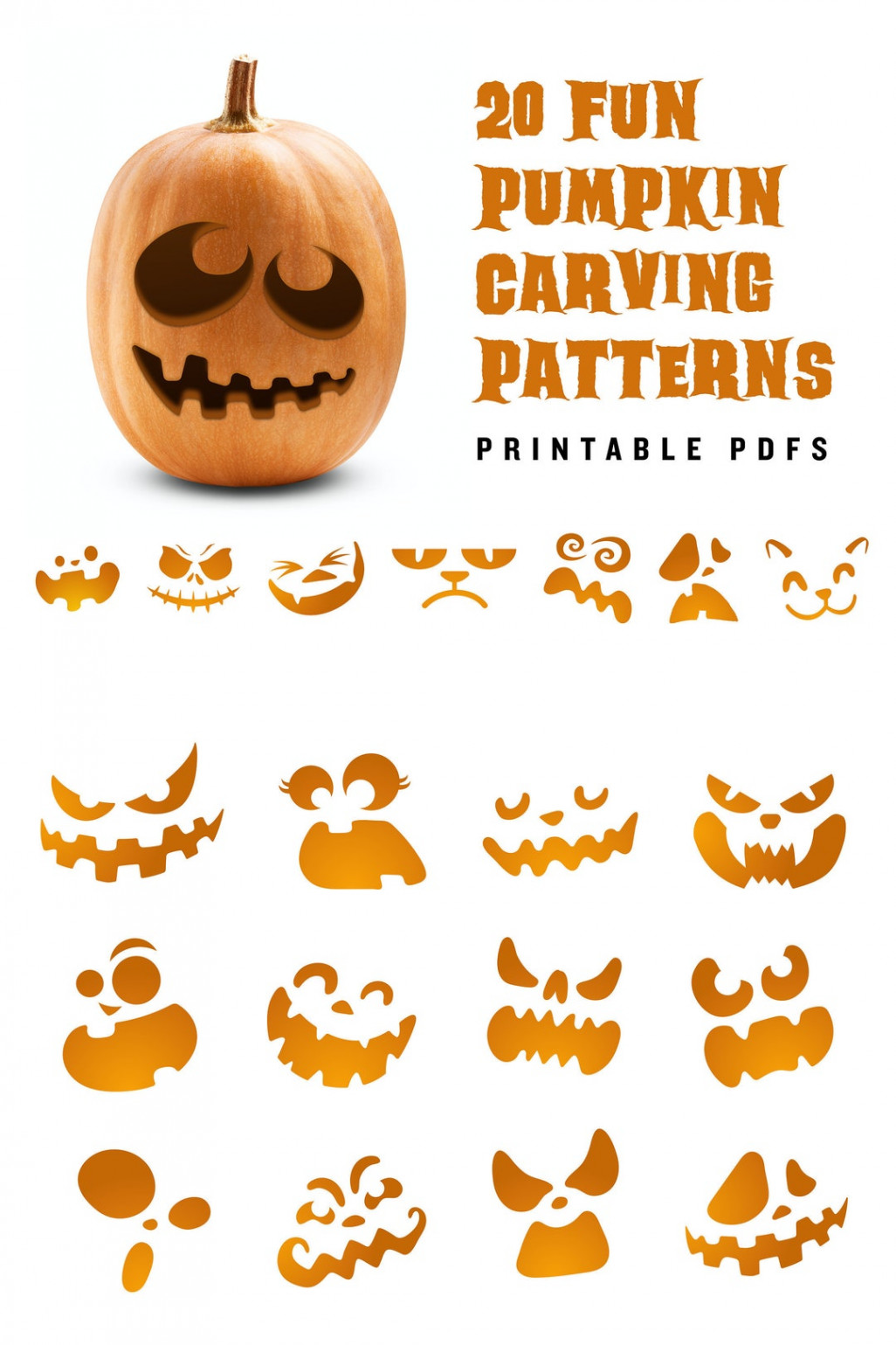 Printable Jack-o-lantern Pumpkin Carving Patterns for - Etsy Canada