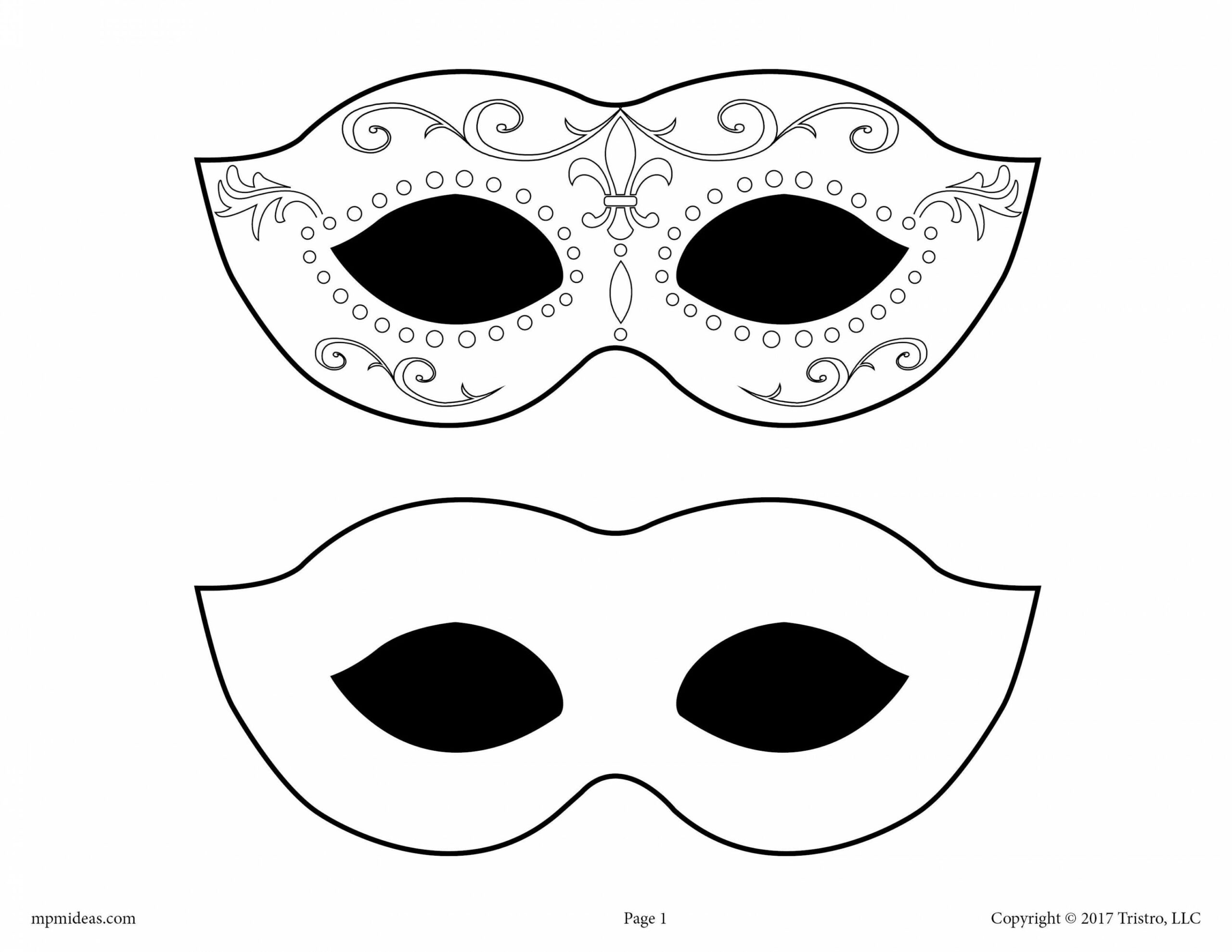 Printable Mardi Gras Mask Template!  Mardi gras mask template