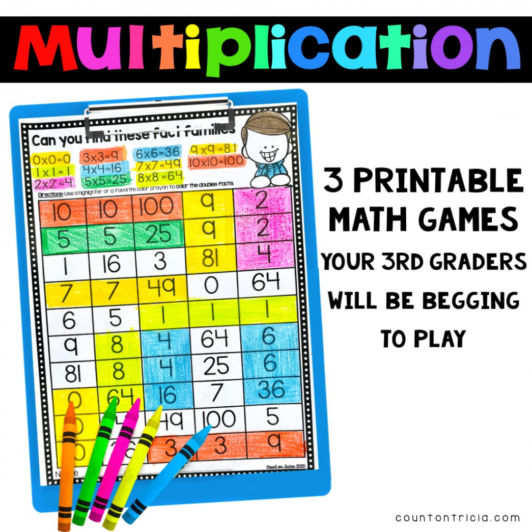 Printable Math Games Your rd Graders will be Begging to Play