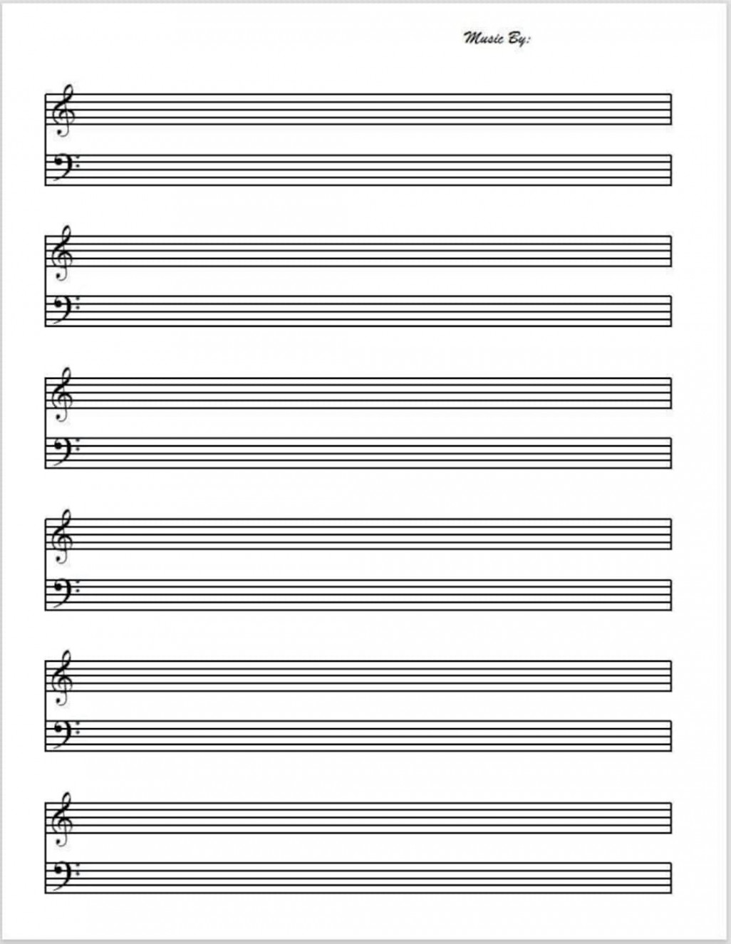 Printable Music Paper, PDF File - Etsy