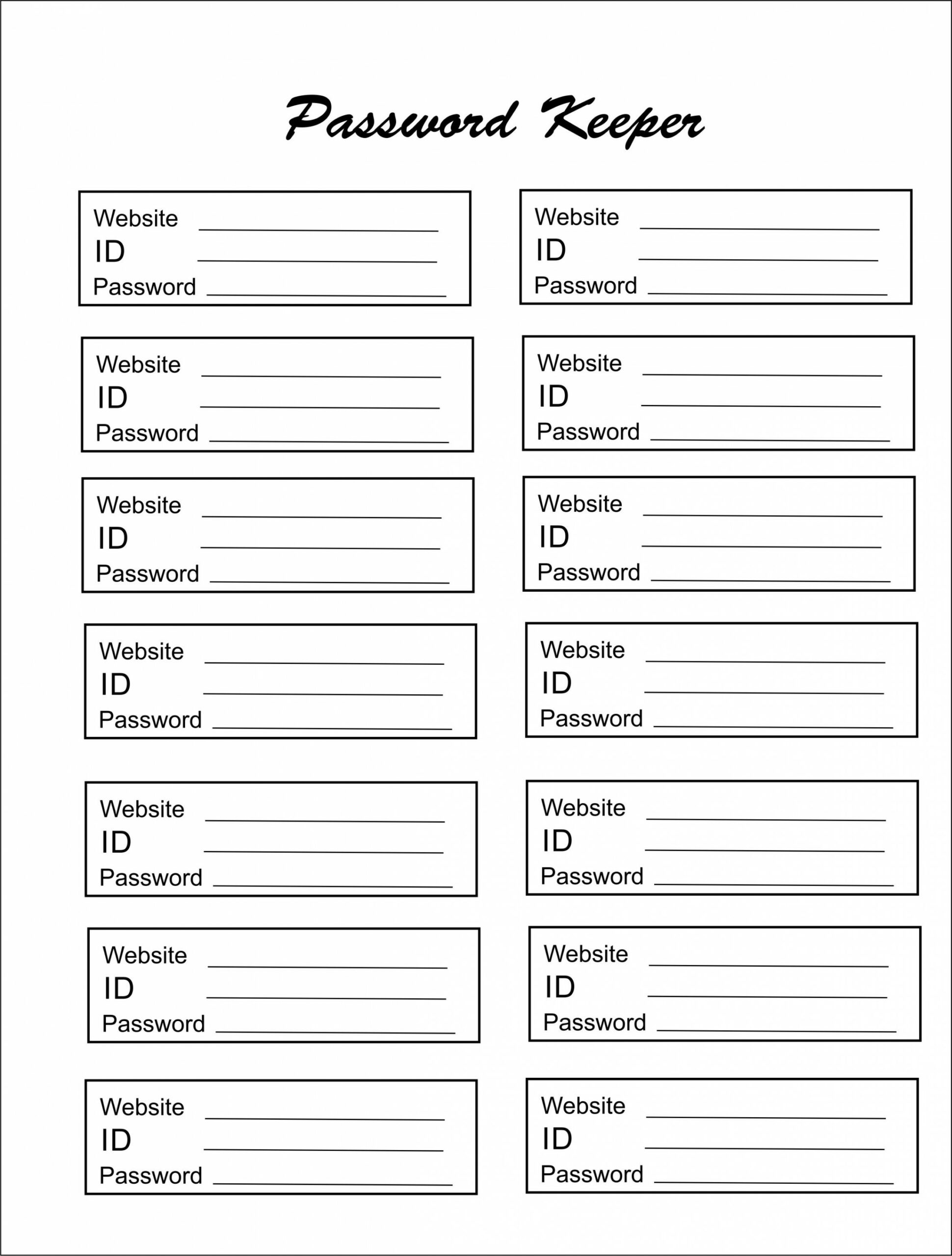 Printable Password Keeper  Password keeper printable, Password