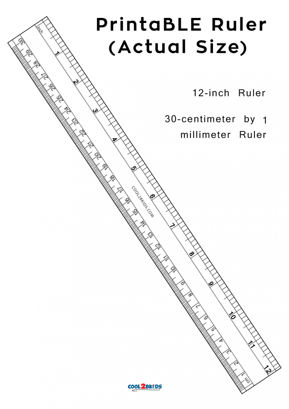 Printable Ruler: -inch Actual Size   Printable ruler, Ruler