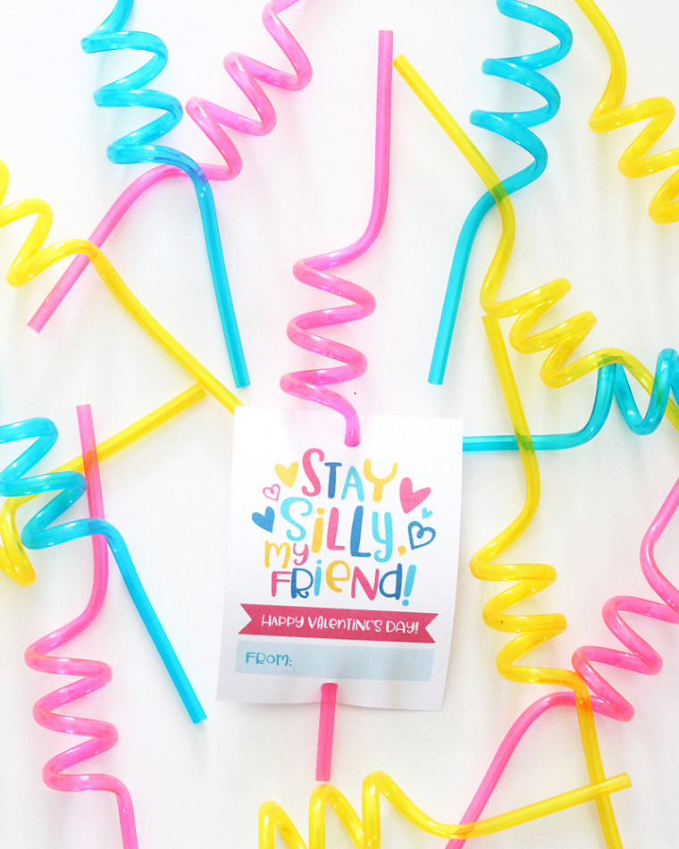 Printable Silly Straw Valentines - Tonality Designs