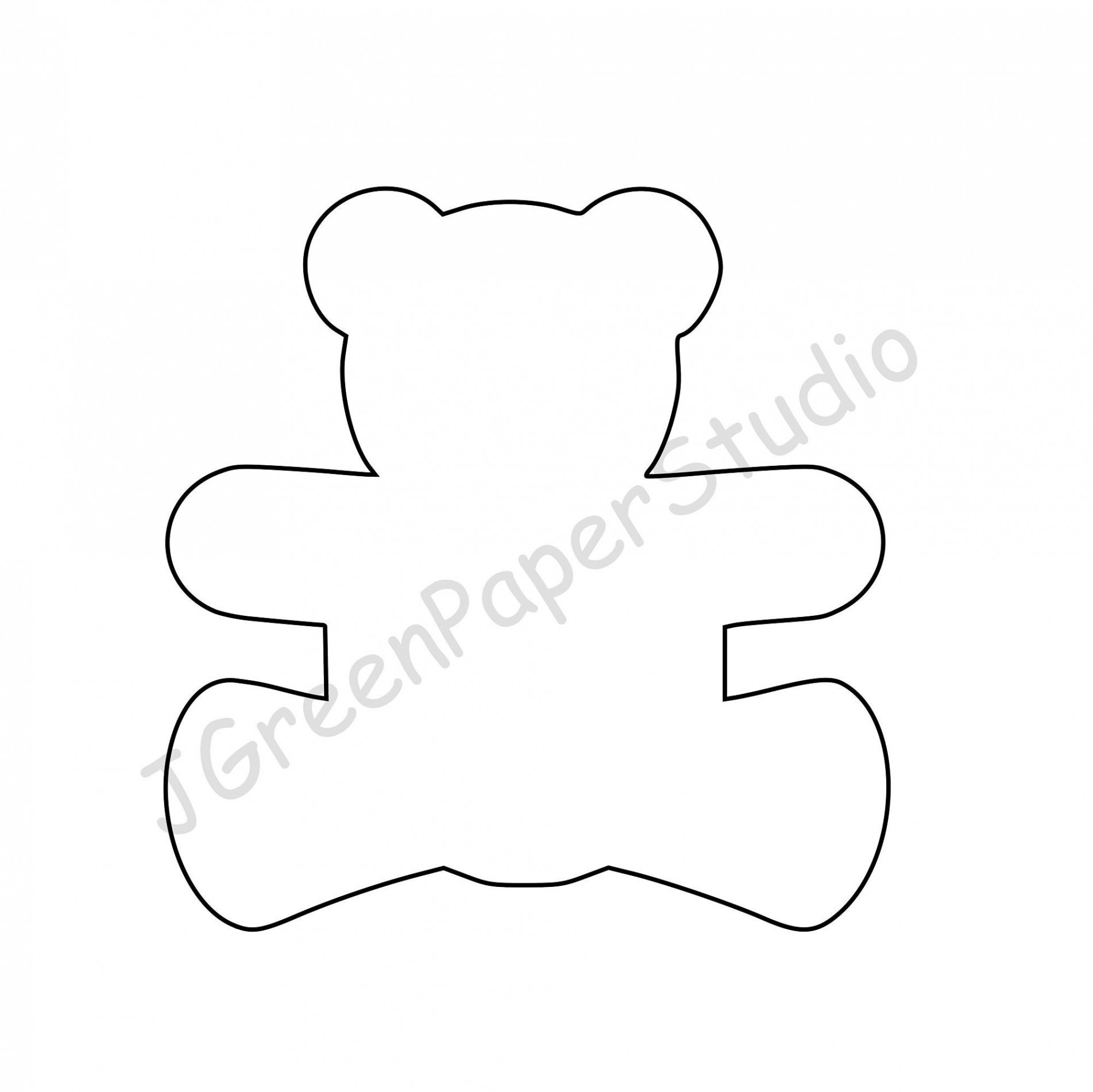 Printable Teddy Bear Template PDF Digital Download Teddy Kids Coloring Page  Crafts Stencil  inch Teddy Bear Printable