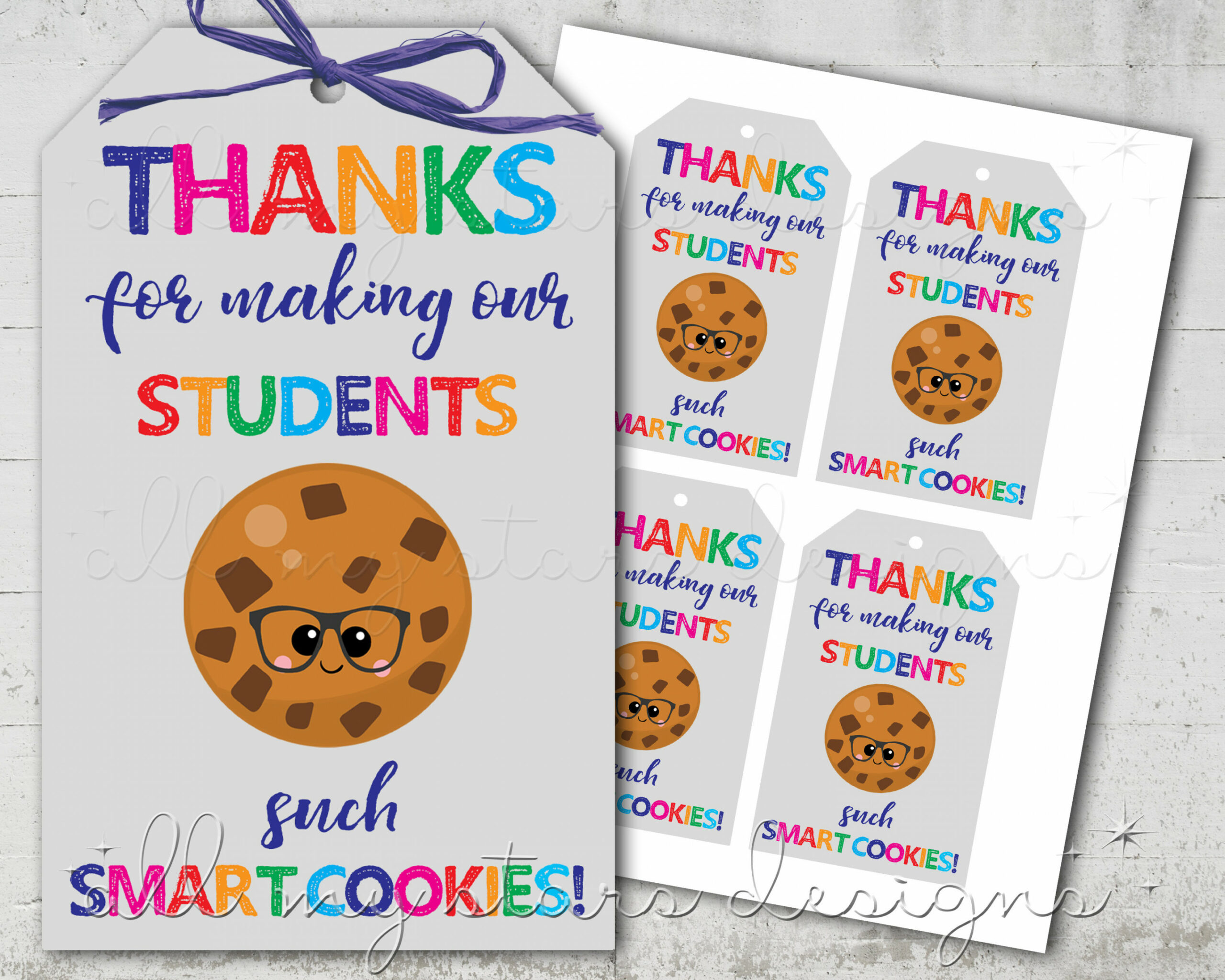 PRINTABLE Thanks for Making Our Students Such Smart Cookies - Etsy