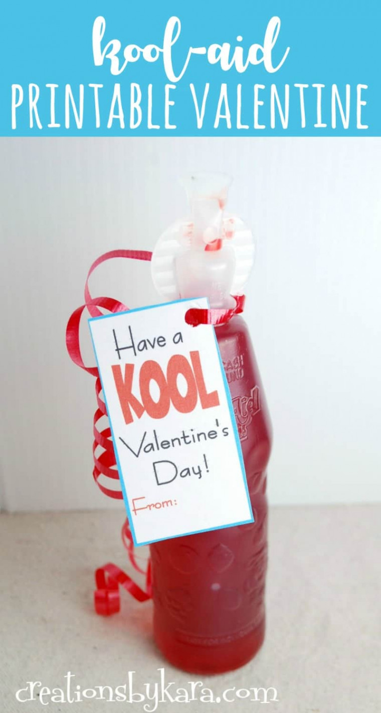 Printable Valentine card with Kool-Aid