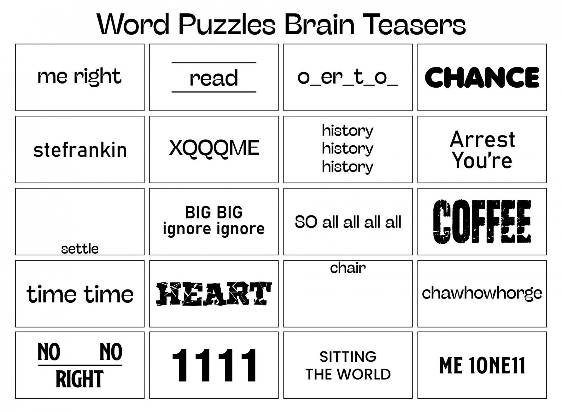 Printable Word Puzzles Brain Teasers  Printable brain teasers