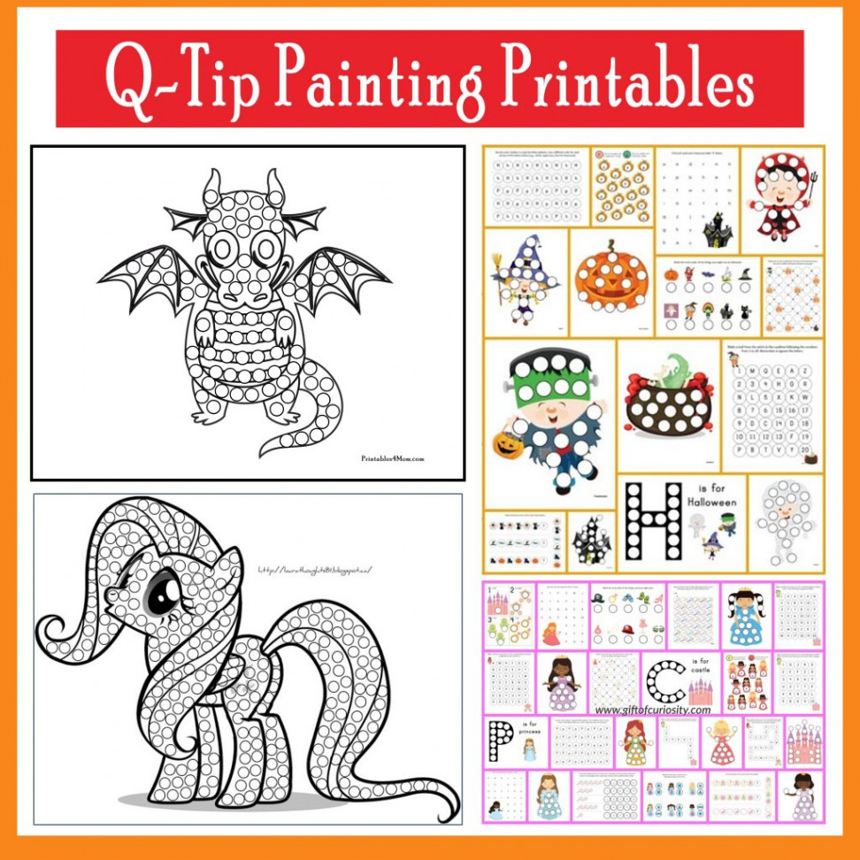 Q-Tip Painting Templates and Do-a-Dot Printables - Printables  Mom