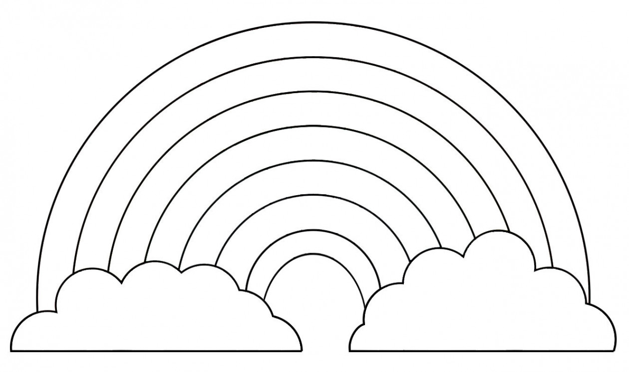 Rainbow Colouring Template  Rooftop Post Printables