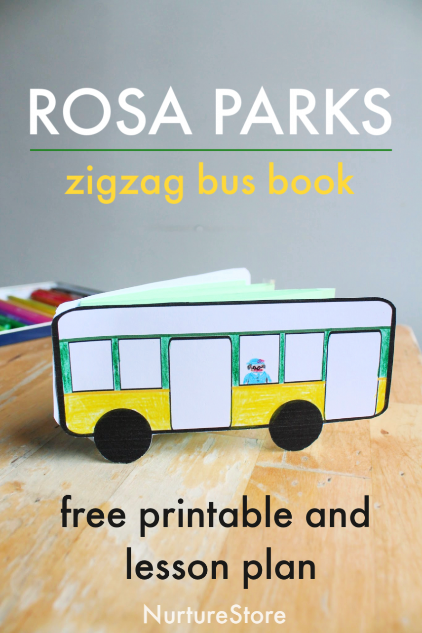 Rosa Parks lesson plan with free printable bus book - NurtureStore