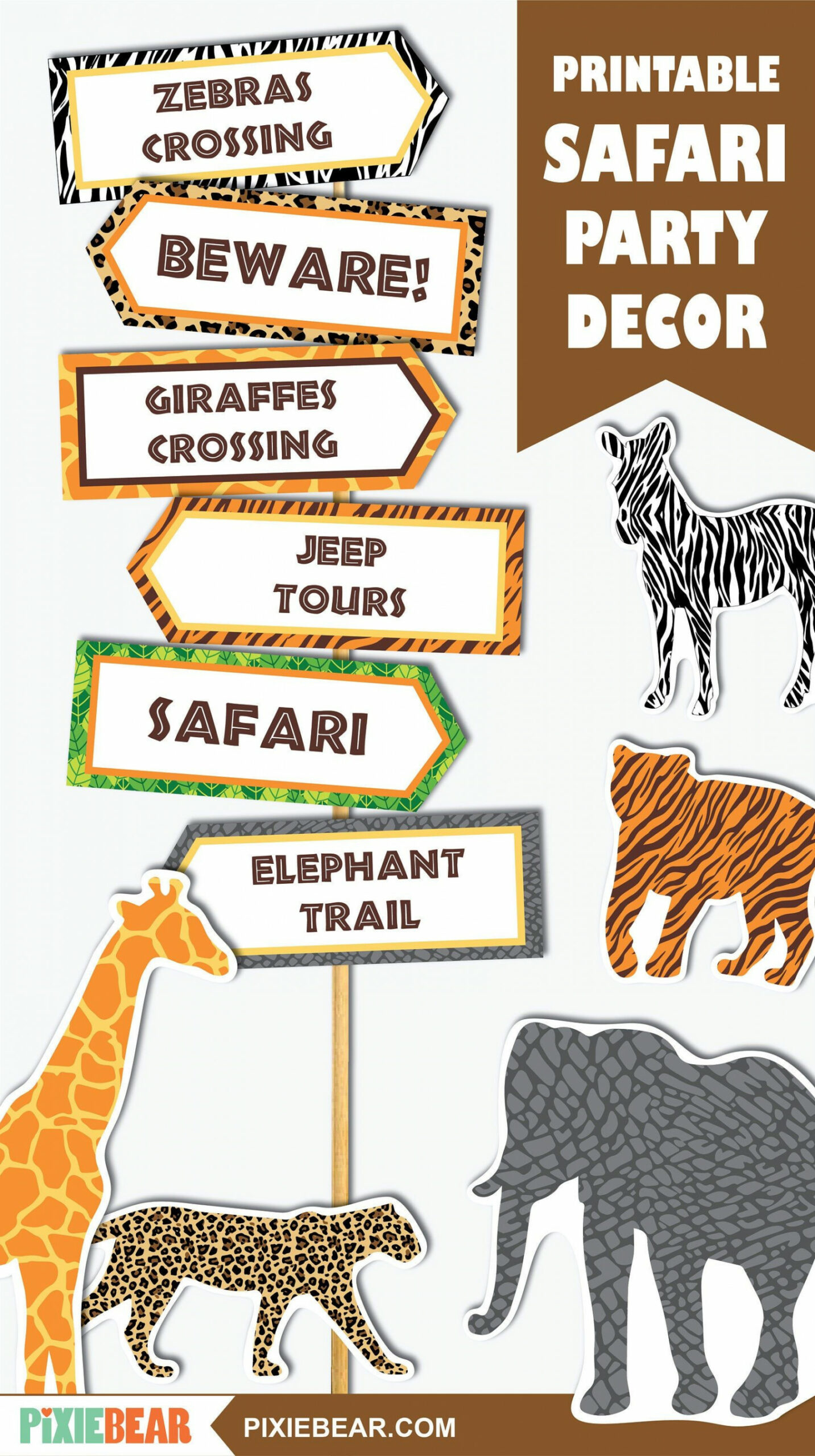 Safari Signs Printable Safari Birthday Cutouts Safari Party - Etsy