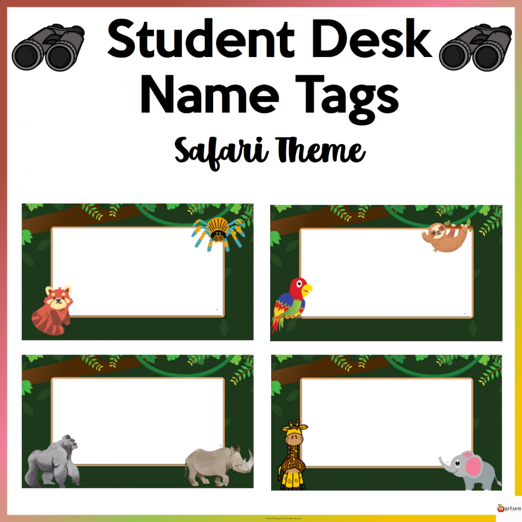 Safari Theme Desk Name Tags Editable  Made By Teachers