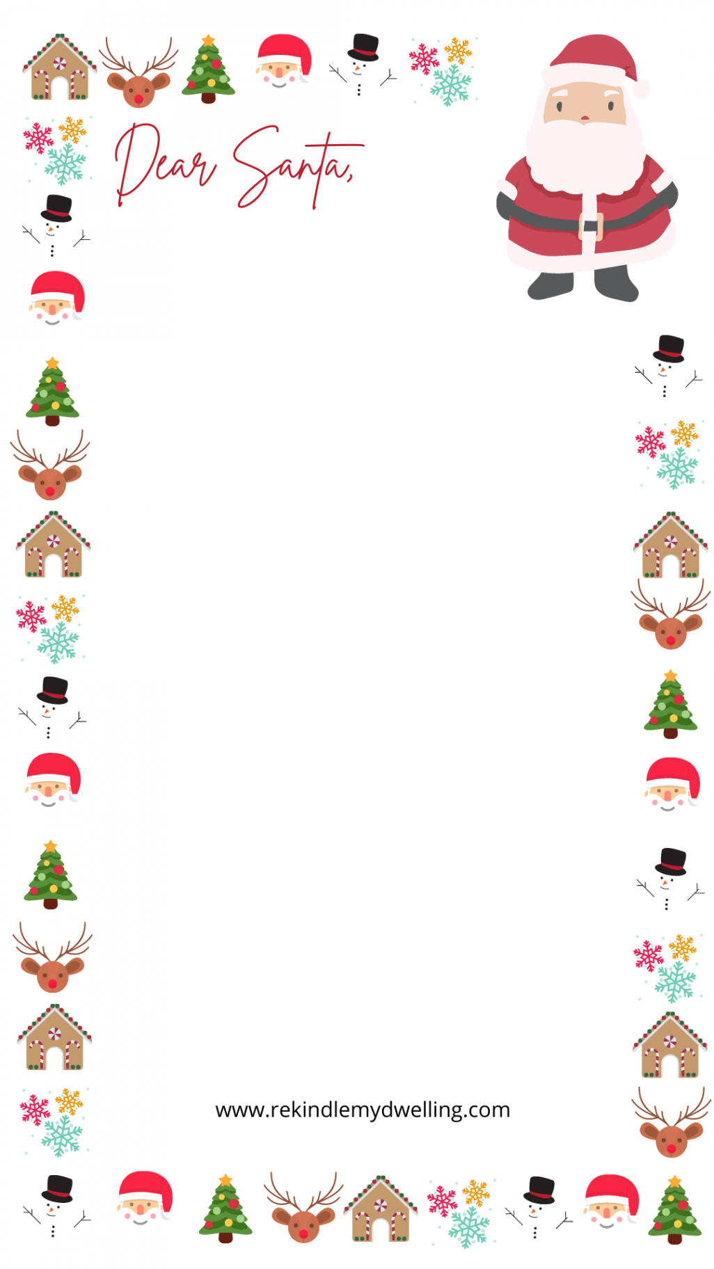 Santa Letter Template- Free Printable - Rekindle My Dwelling