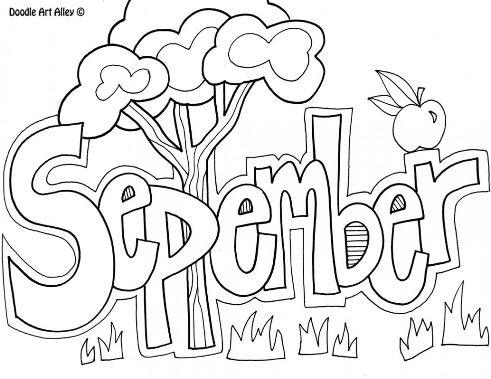 September Coloring Pages - DOODLE ART ALLEY