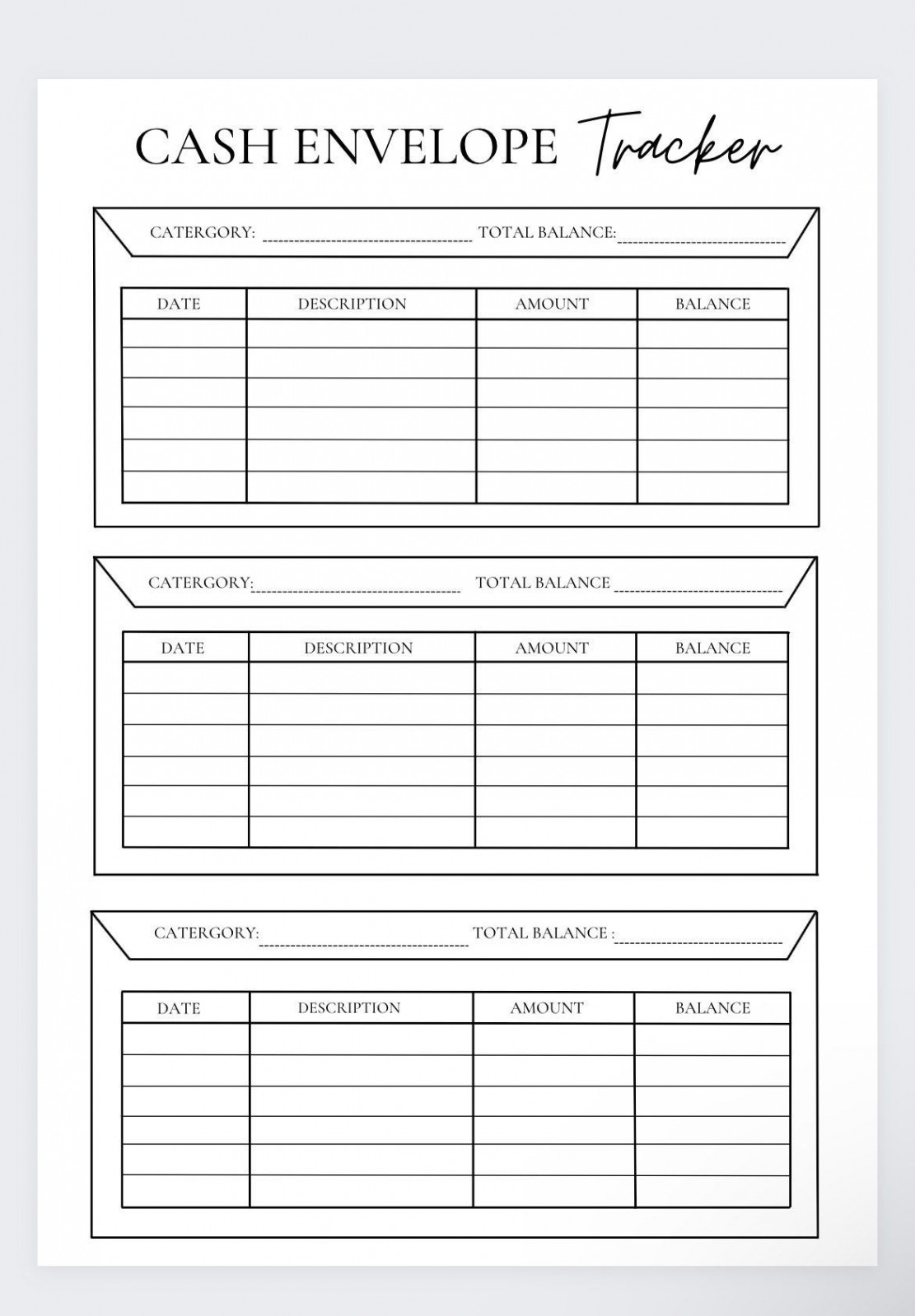 Simple Cash Envelope Tracker Cash Envelope Printable Budget - Etsy