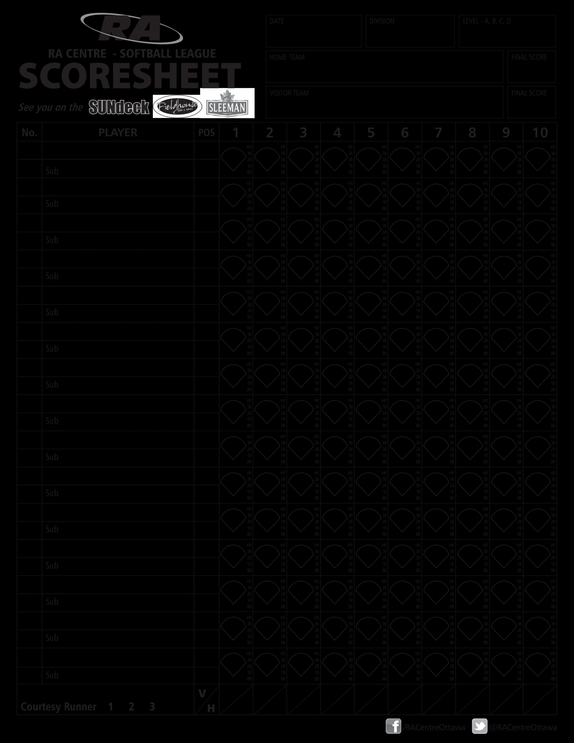 Simple Softball Score Sheet - How to create a Softball Score Sheet