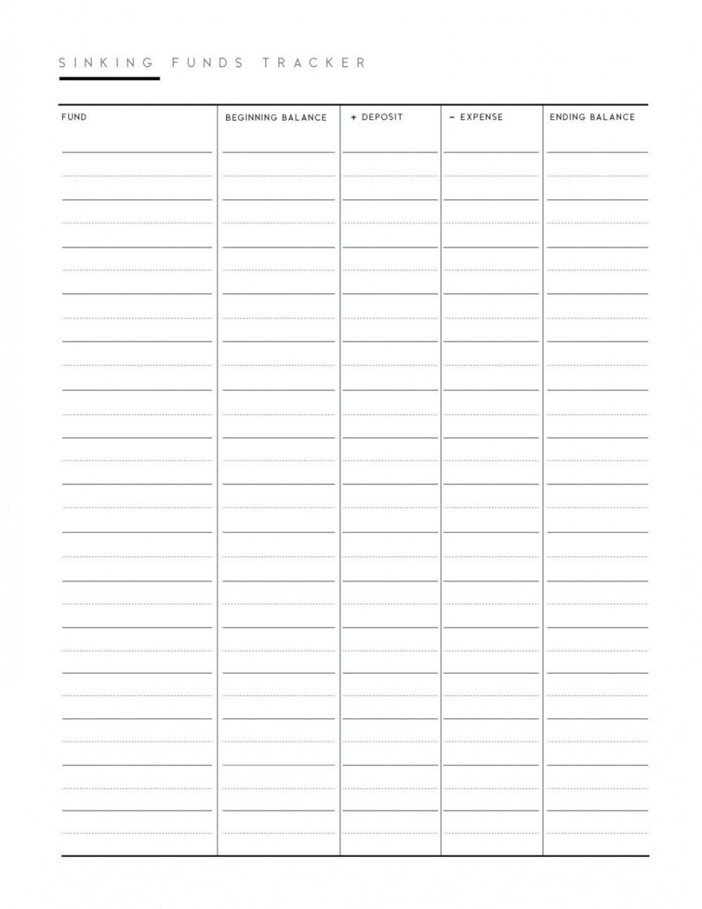 Sinking Funds Tracker Free Printable - World of Printables