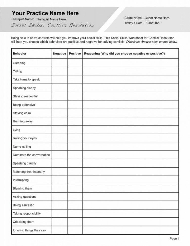 Social Skills Worksheets Bundle PDF Templates - TherapyByPro