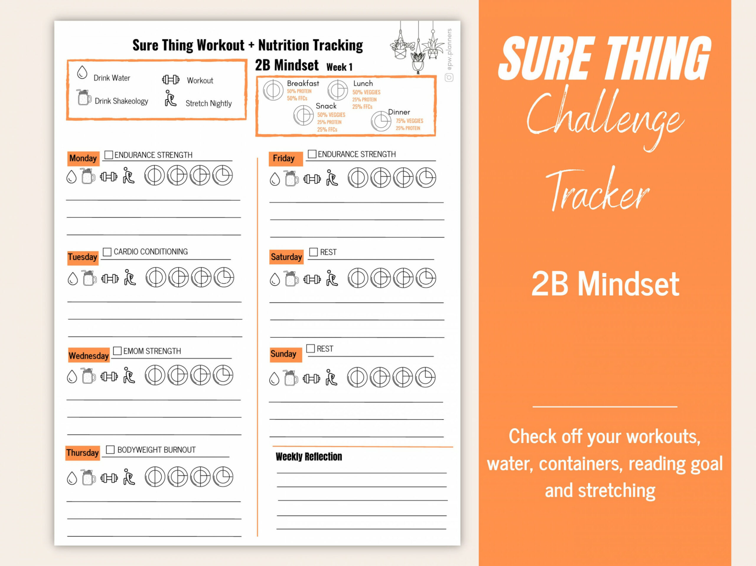 Sure Thing B Mindset Challenge Tracker - Etsy Australia